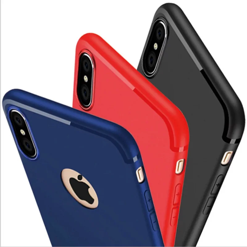 Koop Telefoon Case Voor iPhone X 7 8 6 6 s Plus 5 5 s SE Eenvoudige Effen Kleur Matte Ultradunne soft TPU Gevallen Snoep Kleur Cover Case