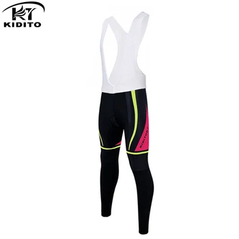 

KIDITOKT 2020 Winter Thermal Fleece Cycling Bib Pants With 3D Gel Padded Comfortable MTB Bicycle Cycling Trousers For Women