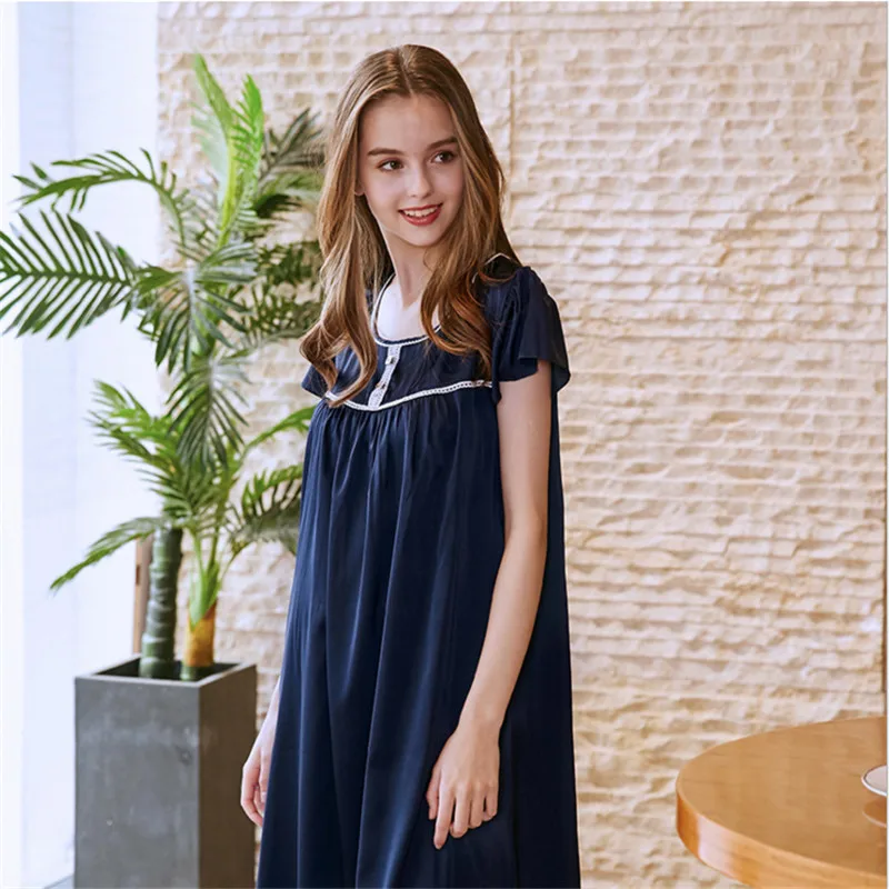 2018 New Silkj Nightgown Women Sweet Girl Lounge Cute Nightdress