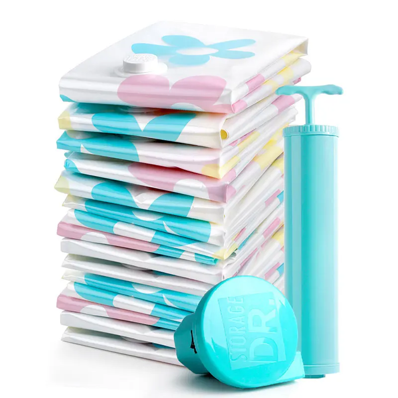 

11Pcs/Set Vacuum Bags for Clothes Quilt Coat Sweater Storage Compressed Foldable Closet Organizer Bag With Hand Air Pump Packing