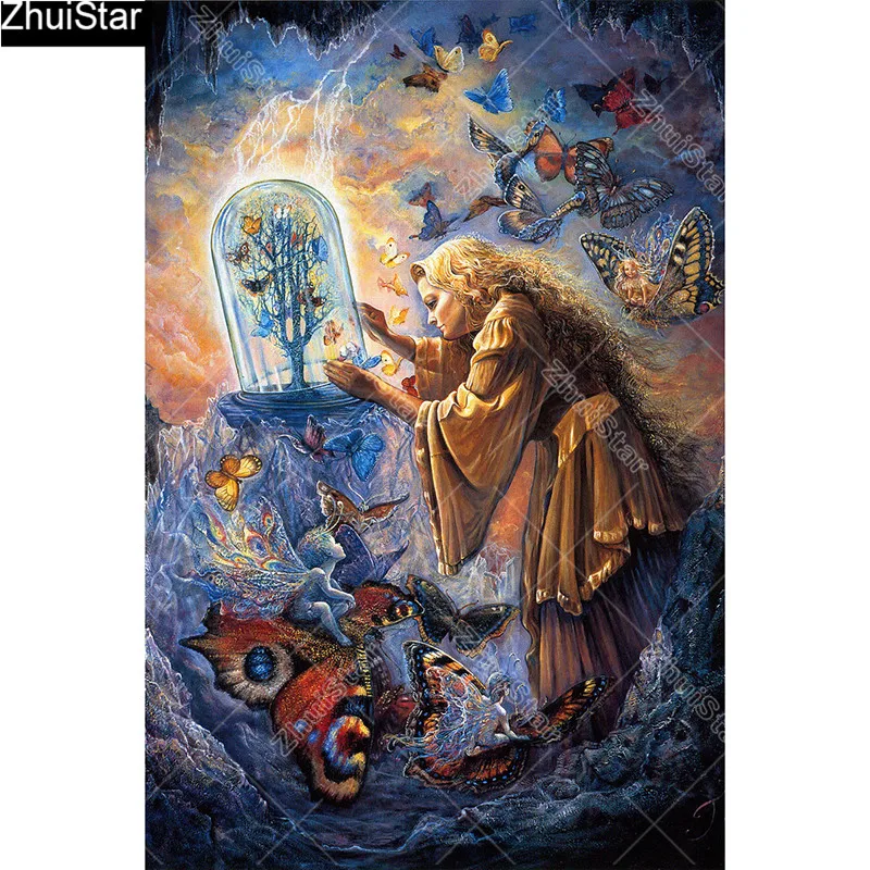 

Full Square 5D DIY Diamond Painting "Butterfly Child" Embroidery Cross Stitch Mosaic Home Decor Gift CJ51