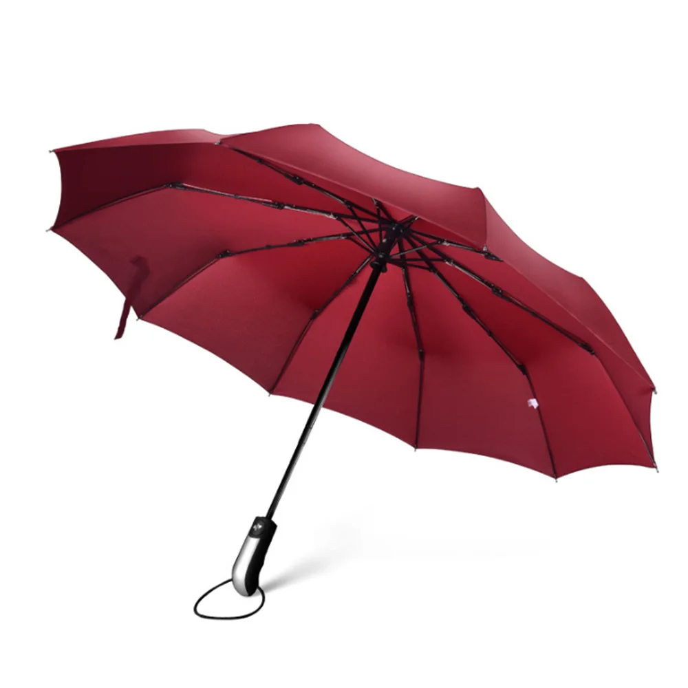 Красный женский сильный роскошный ветрозащитный дождевик ветрозащитный складной зонт-автомат для мужской зонт большой 10 к зонтик Z628 - Цвет: Красный