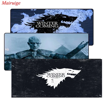 

Mairuige Winter is Coming Large Gaming Mouse Pad Locking Edge Keyboard Mouse Mat Gaming Grande Mousepad for CS GO LOL Dota Game