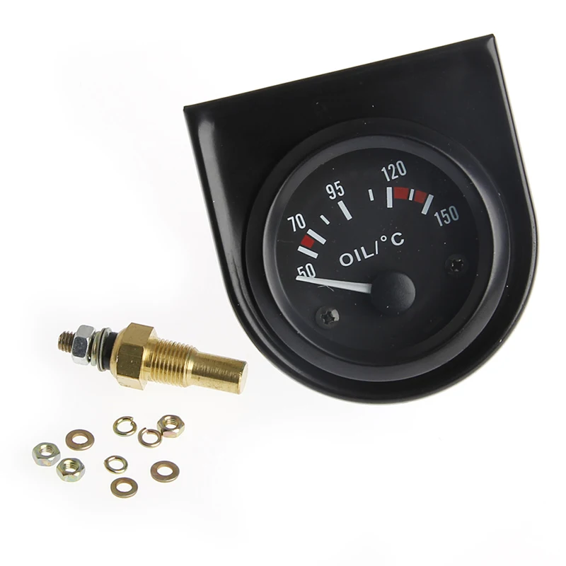 New Universal 52mm LED Light Car Pointer Oil Temperature Temp Gauge 50