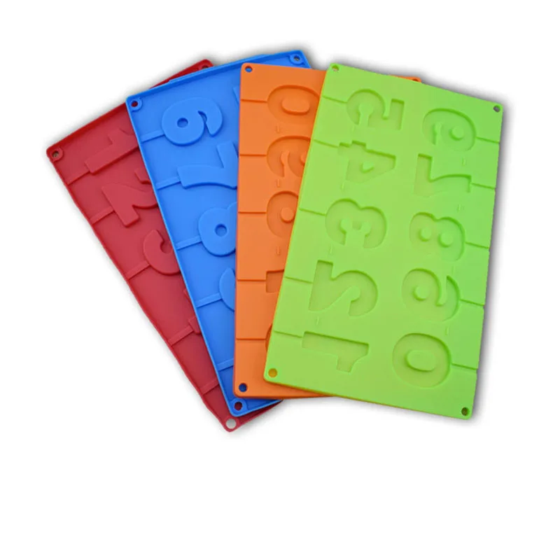 

mling 1PC Lollipop Chocolate Mold with Sticks 0-9 Numbers Shape Lollipop Silicone Mold 3D Hand Made Pop Sucker Sticks