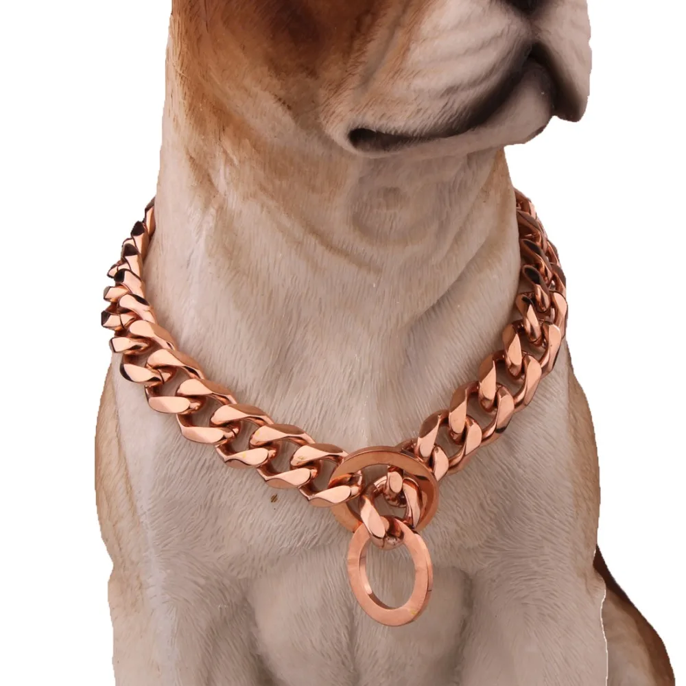 Slip Collars For Dogs 10 19mm Rose Gold Strong Stainless Steel Slip Dog Collar Metal Dogs