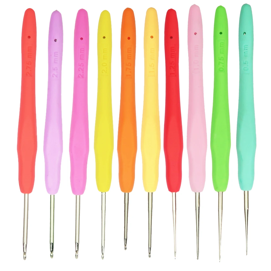 1 Piece Stainless Steel Crochet Hooks Knitting Needles Craft Yarn,0.5~2.75mm, Multicolor