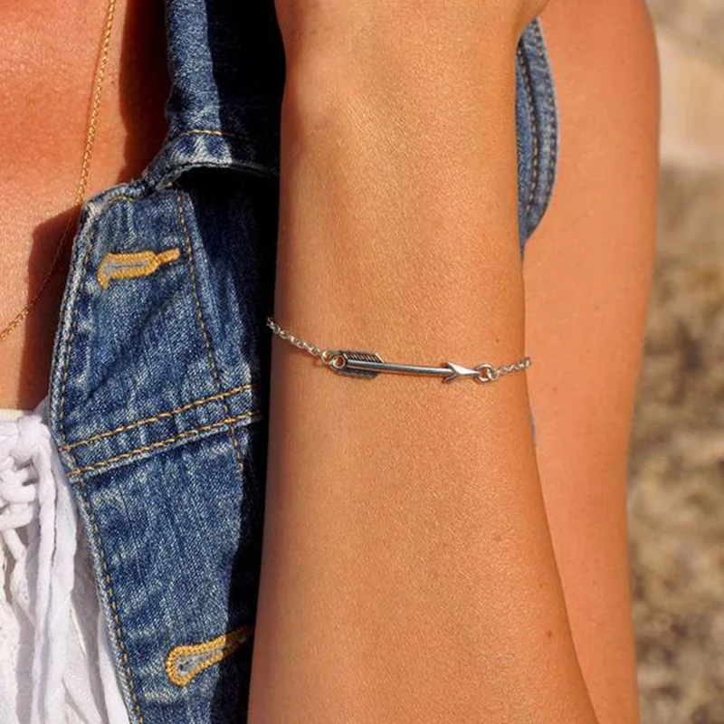 

Boho Arrow Charm Bracelet Vintage Jewelry Pulseira Feminina Friendship Lover Charm Bracelets for Women Bangles Bijoux Jewelry
