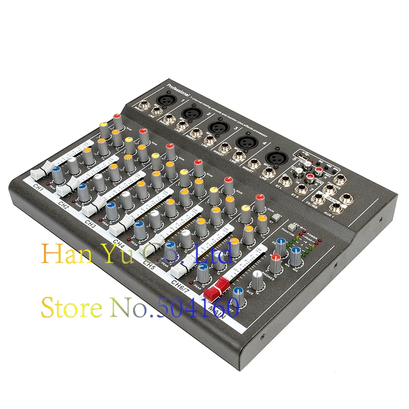 

Professional Digital Microphone Sound Mixing Console 48V Phantom Power 7 Channel Karaoke Audio Mixer Amplifier With USB