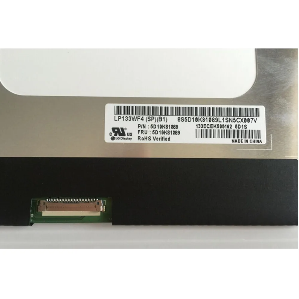13," ЖК-дисплей экран для LG LP133WF4-SPB1 LP133WF4(SP)(B1) P/N FRU 5D10K81089 ips eDP 30 pin 1920X1080 FHD ips матрица LP133WF4 SPB1