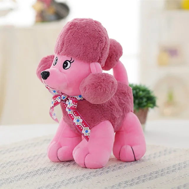 23 см милые укомплектованные пудель игрушки плюшевый мягкий, плюшевый игрушка для собаки куклы каваи зверушки в подарок для детей Дети любят игрушки в подарок на день рождения - Цвет: Красный