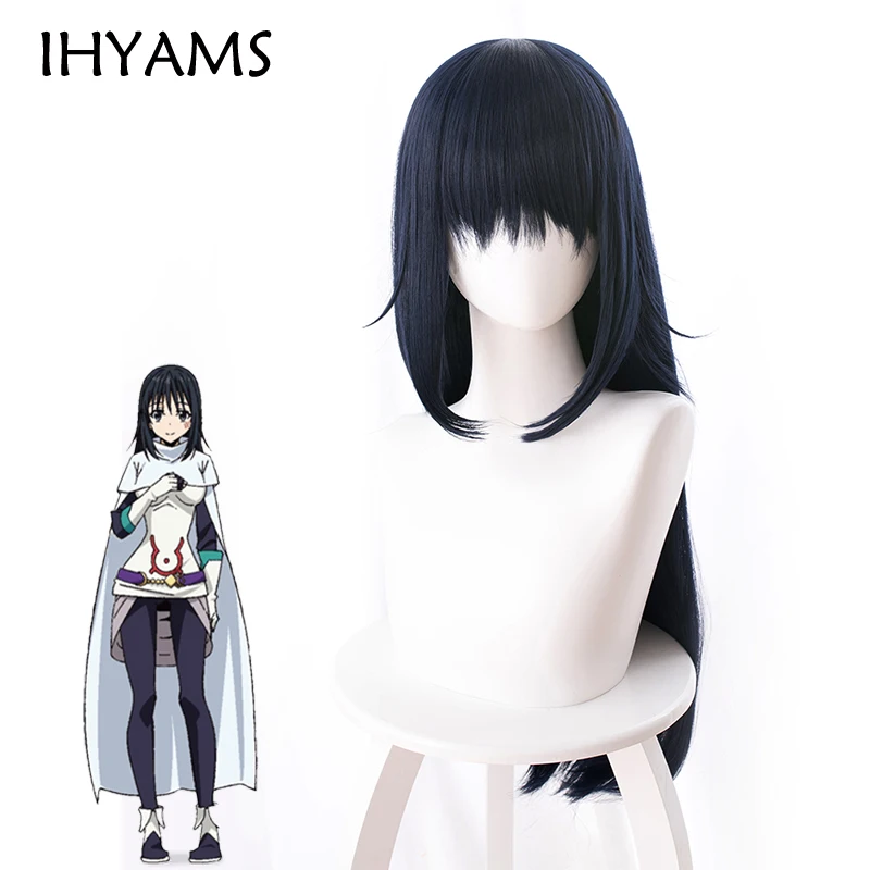 

Tensei shitara Slime Datta Ken Cosplay Wigs Shizue Izawa Wig 70cm Blue Long Hair Heat Resistant + Wig Cap