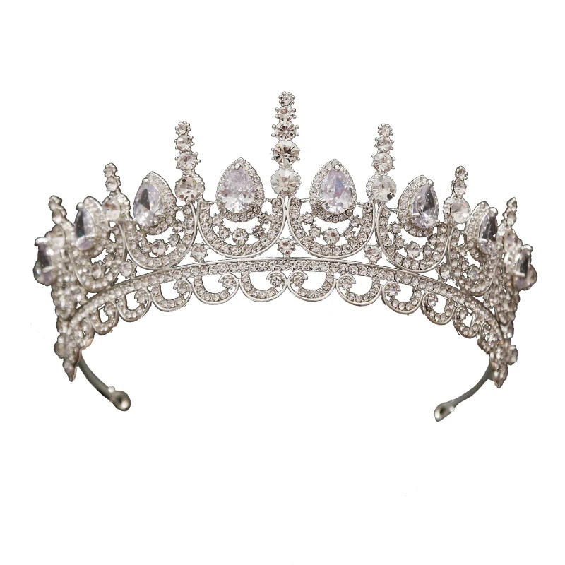 Набор из 3 предметов Diarios de noiva Flor Waterdrop Cor Prata Strass Noiva Colar Brincos Conjunto De Joias