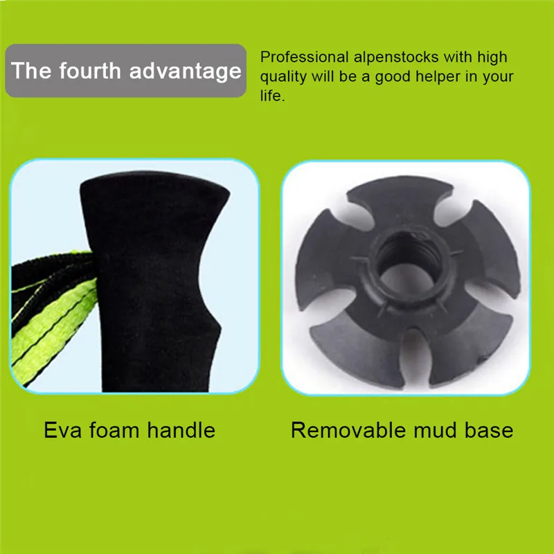 Bengalas com Absorvendo Fibra de Carbono Pólos de Caminhada 1 pc Pólos Trekking Ultraleve Dobrável Trekking Nórdica Apertos Eva 8 Cheap Bengalas