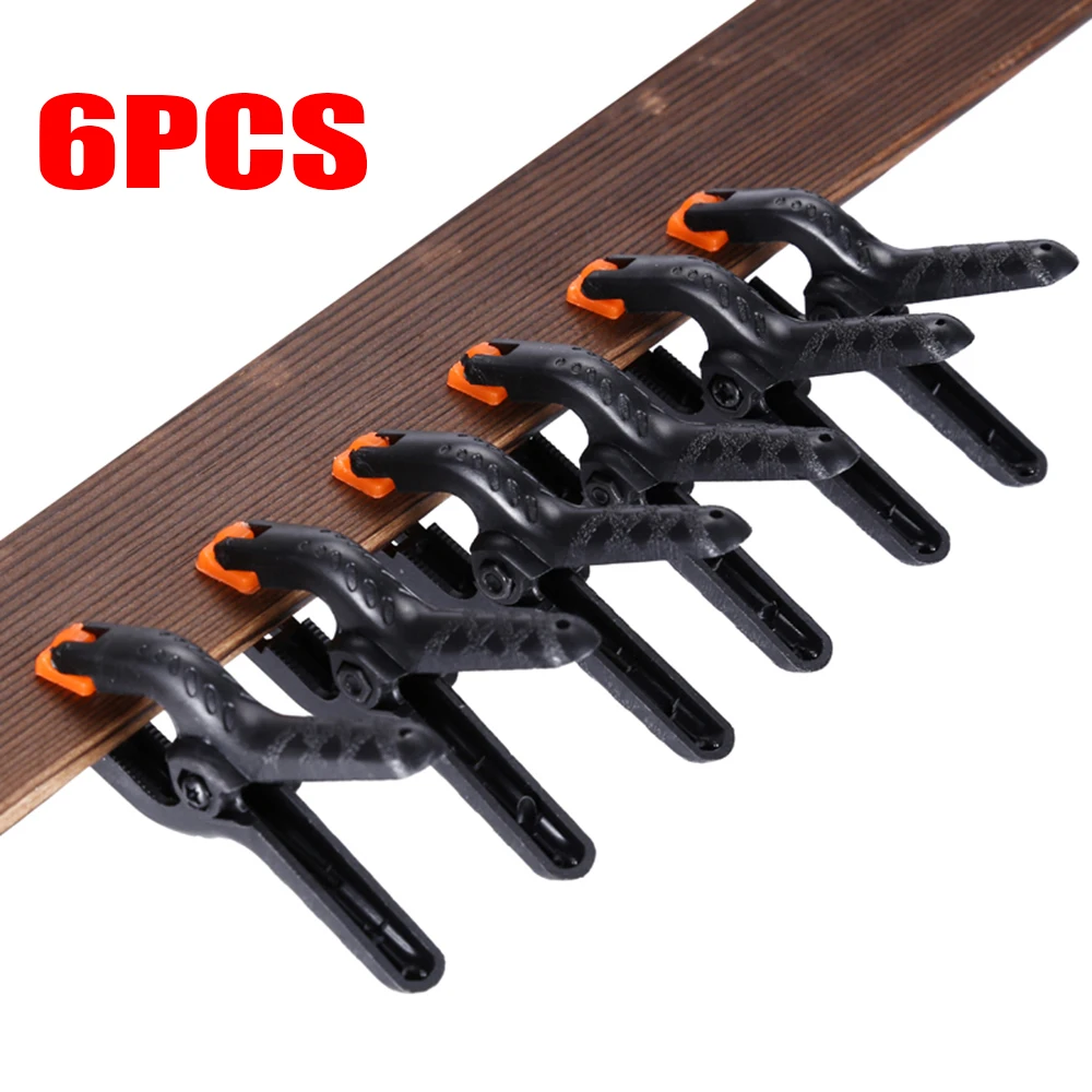 6pcs/lot 2inch A type Plastic Nylon Adjustable Clamps for Woodworking Tools Spring Clip