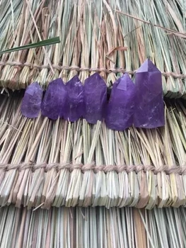 

6pcs Pure natural quartz crystal amethyst magic stick healing.