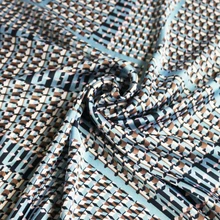 Мягкая ткань для платья, геометрический атласный шифон, имитирующий шелк