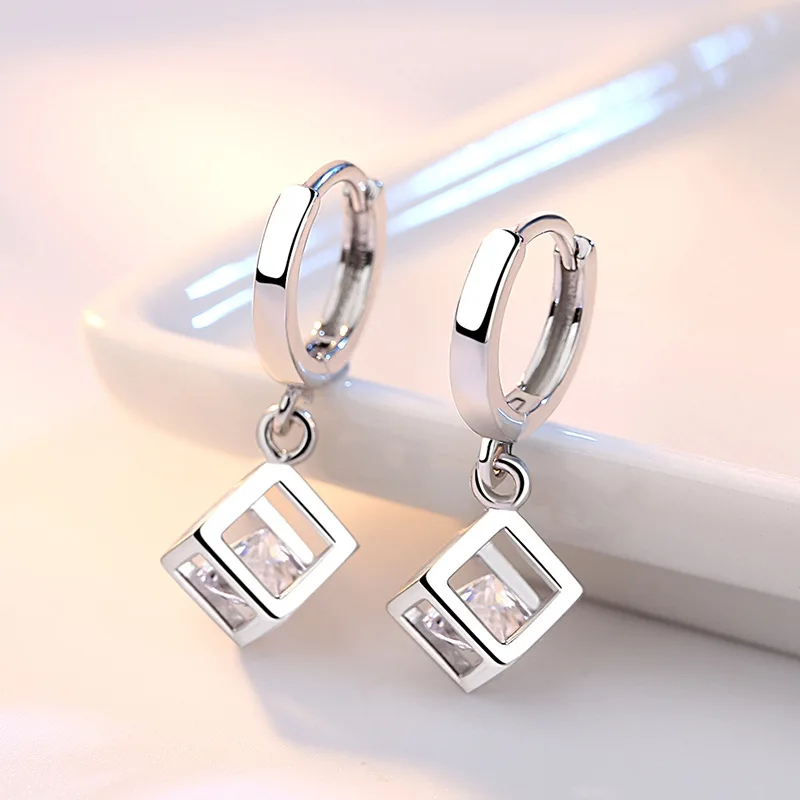 geometric drop earrings women silver jewelry (3)