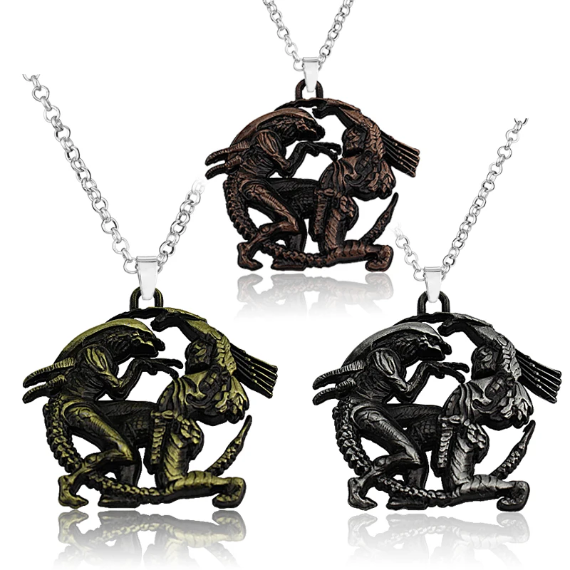 

Punk Movie AVP Alien Pendants Necklaces for Men Jewelry Gift Woman Sweater Chain