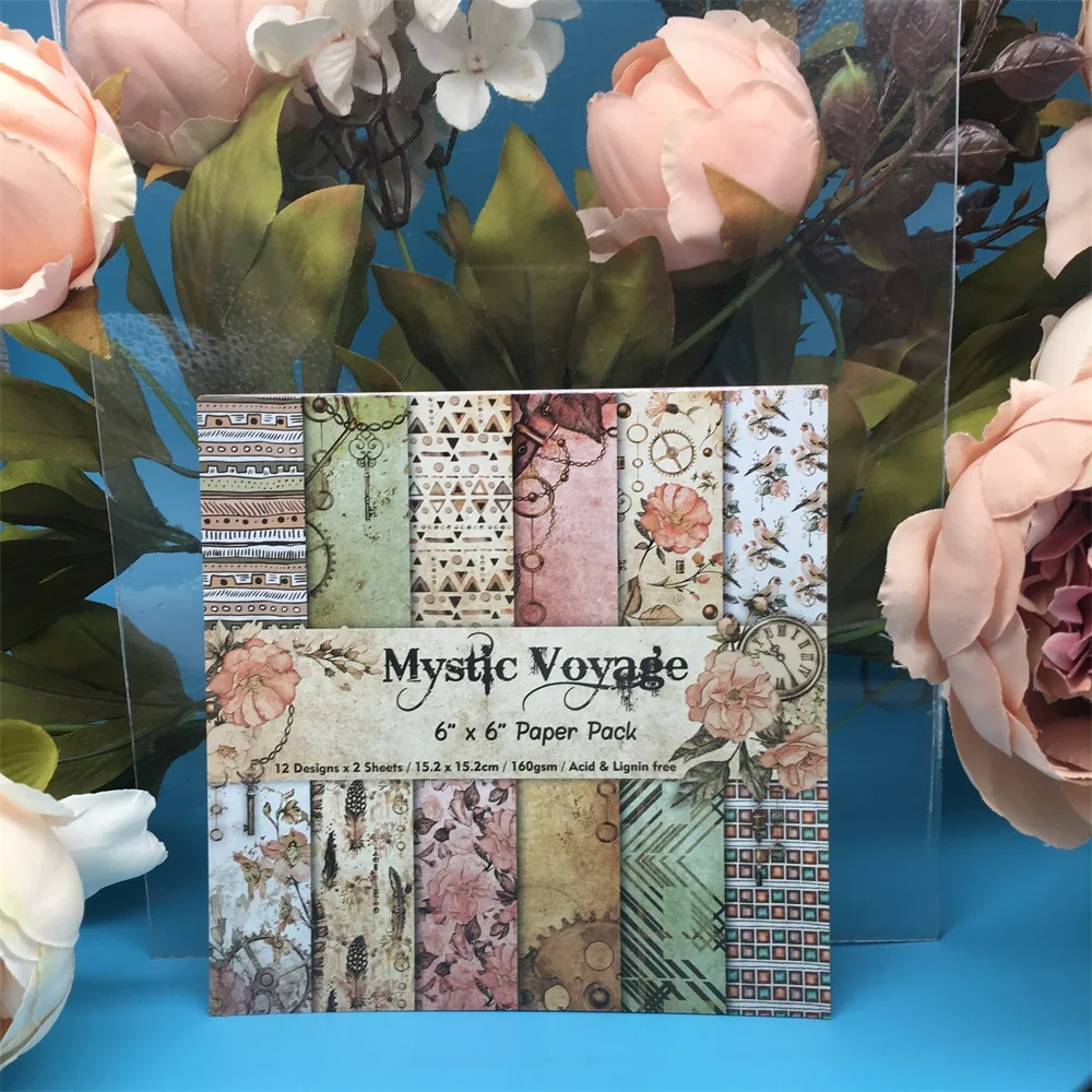 

12pcs/Pack 6*6inch Mystic Voyage Patterned Paper Pack for Scrapbooking DIY Happy Planner Card Making Journal Project