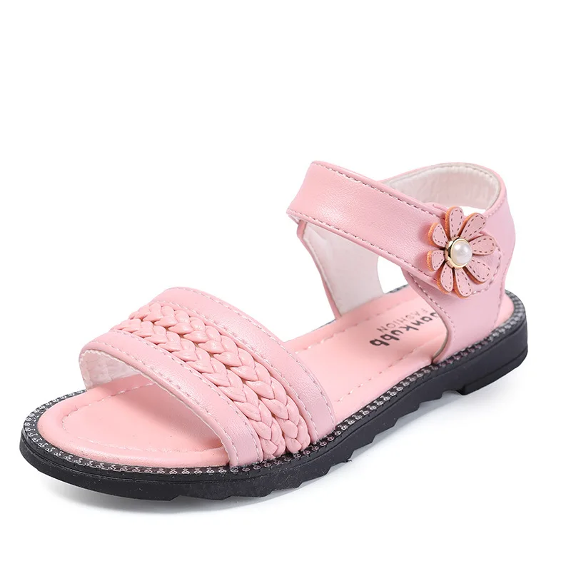 COZULMA Girls Knitting Ankle Strap Roman Sandals Shoes Kids Summer ...
