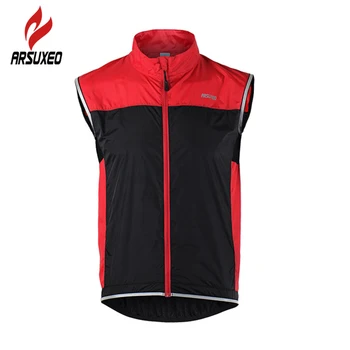

ARSUXEO Cycling Jacket Sleeveless Cycling Vest Windproof Waterproof MTB Bike Bicycle Breathable Reflective Clothing