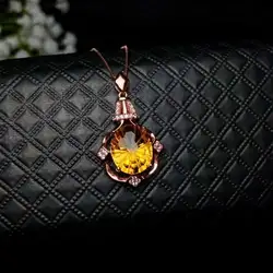 Shilovem 925 серебро пьезоэлектрический цитриновые кулоны fine Jewelry женские 10*12 мм вечерние Новые Классические завод bz101201agj