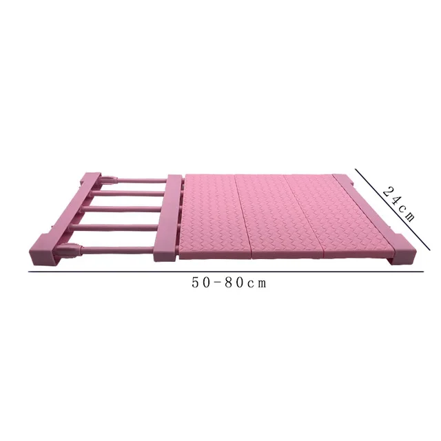 Pink 24x(50-80)cm Sqinans, регулируемый органайзер для шкафа, держатели для шкафа для ванной, кухонная полка для хранения, полка гардероба, настенная кухонная полка - Цвет: Pink 24x(50-80)cm