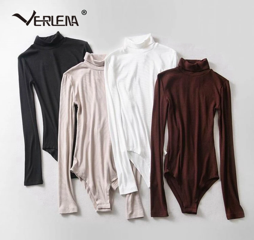 VERLENA 2019 элегантная весенняя черная футболка с длинным рукавом облегающее