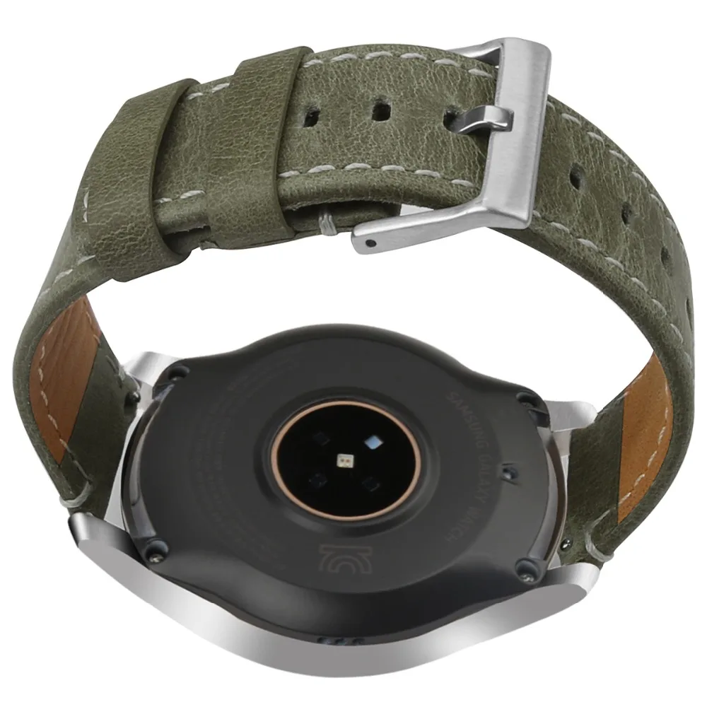 Ремешок кожаный для Samsung Galaxy Watch 46 мм быстросъемный браслет 22 мм|Смарт-аксессуары|