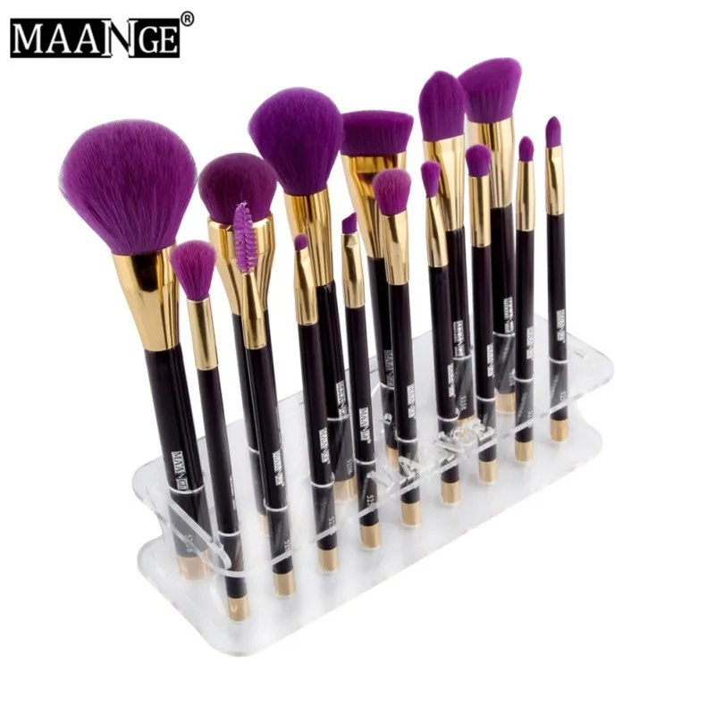 

MAANGE 15 Holes Makeup Brushes Square Holder Brush Set Professional Make Up Drying Rack Organizer Cosmetics Shelf Tool H9