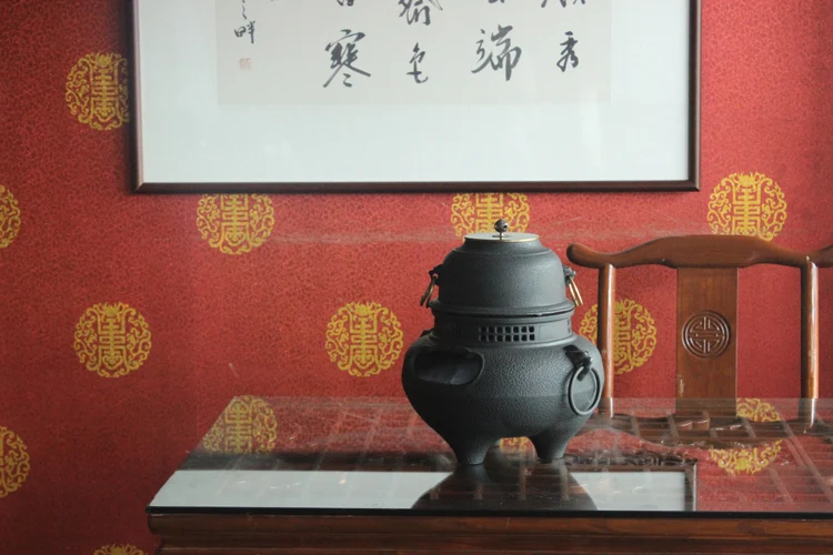 Чугунный чайный горшок, Набор японских чайников, чайник Tetsubin, воздушная печь, инструменты для нагрева воды, плита с угольным углем, посуда для напитков, подлинный