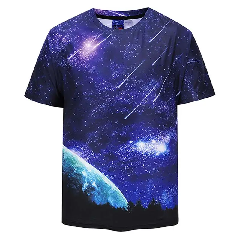 

Mr.1991INC 2019 EU/US Size Fashion Men/Women Loose T-shirt 3d Print Starry Night Blue Galaxy T-shirt Summer Tees DX802006