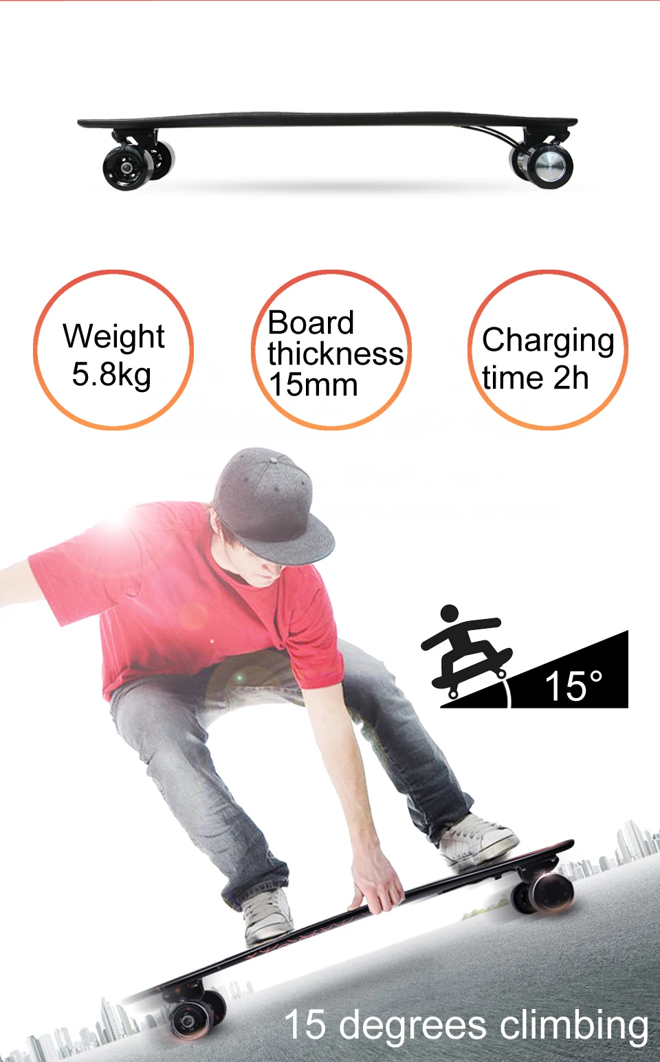 4 Wheel Electric Skateboard Scooter Electrico hoverboard (2)