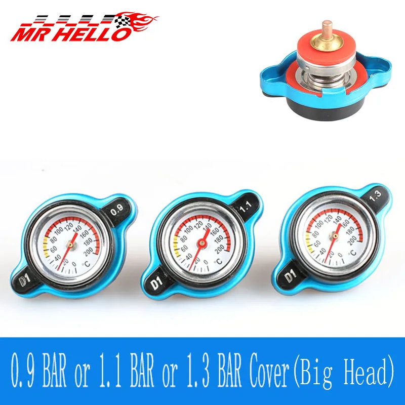 

NEW Thermo Radiator Cap Tank Cover Big Head Temperature Gauge with Utility safe 0.9 and 1.1 and 1.3 bar