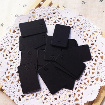 

Black Kraft Paper Hang Tags 500pcs Price Tags For Clothes 2x3.3cm Wedding Party Favor Punch Label Price Gift Cards H0371