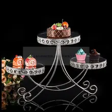 1 шт. Европейский Креативный трехслойный зеркальный торт стенд многослойный Хрустальный десертный стол Свадебный Западный точечный торт набор