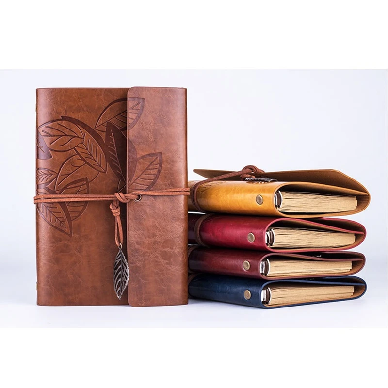 

5inch 7inch(A7/A6) Loose-leaf Photo Album PU Leather Kraft Paper Maple leaves Cover Diary Notebook Vintage Cover Traveler Album