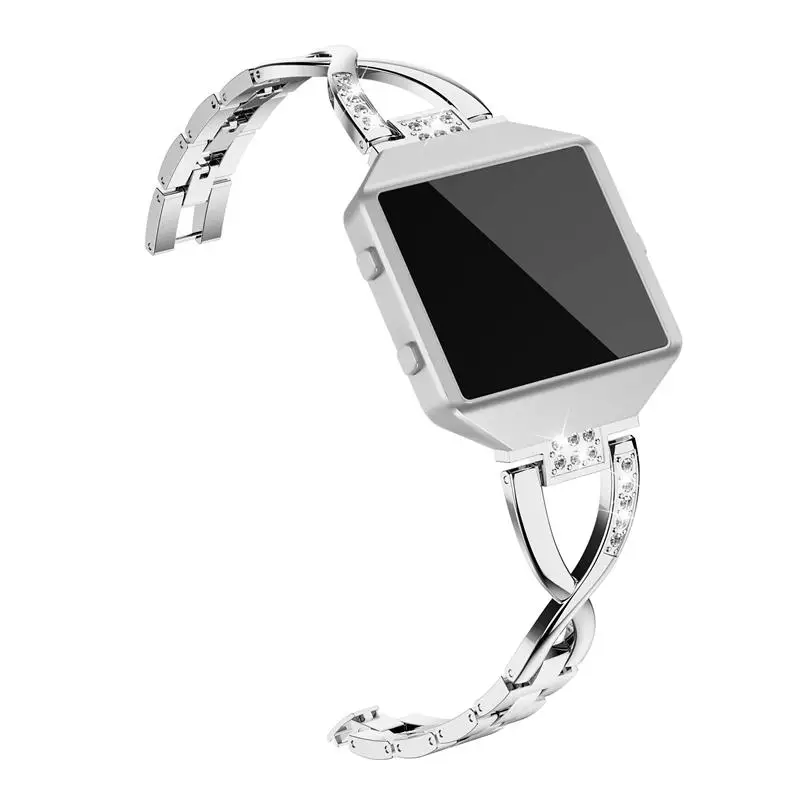 FBB22Silver Замена наручных часов из нержавеющей стали ремешок рамка для Fitbit Blaze классический браслет для женщин с рамкой большой маленький - Цвет ремешка: FBB22Silver