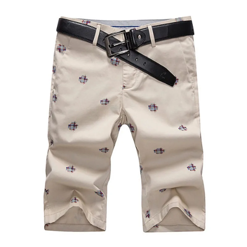 VROKINO летние новые стильные мужские хлопковые шорты в стиле кэжуал модные летние тонкие пляжные брюки разных цветов Выбор 36 38 40 - Цвет: Khaki