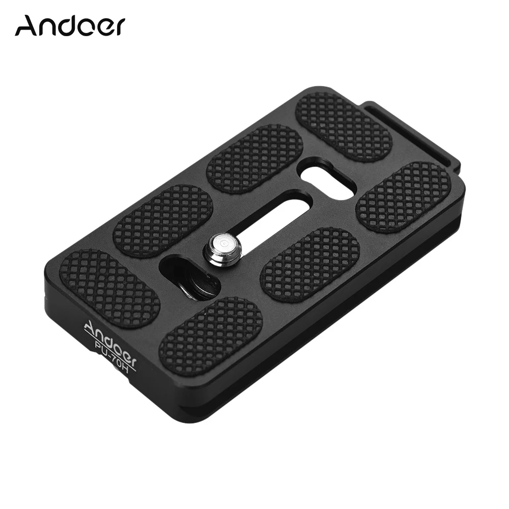 

Andoer PU-50H Quick Release Plate QR Plate with Attachment Loop for Arca Swiss Tripod Ball Head Quick Release Plate