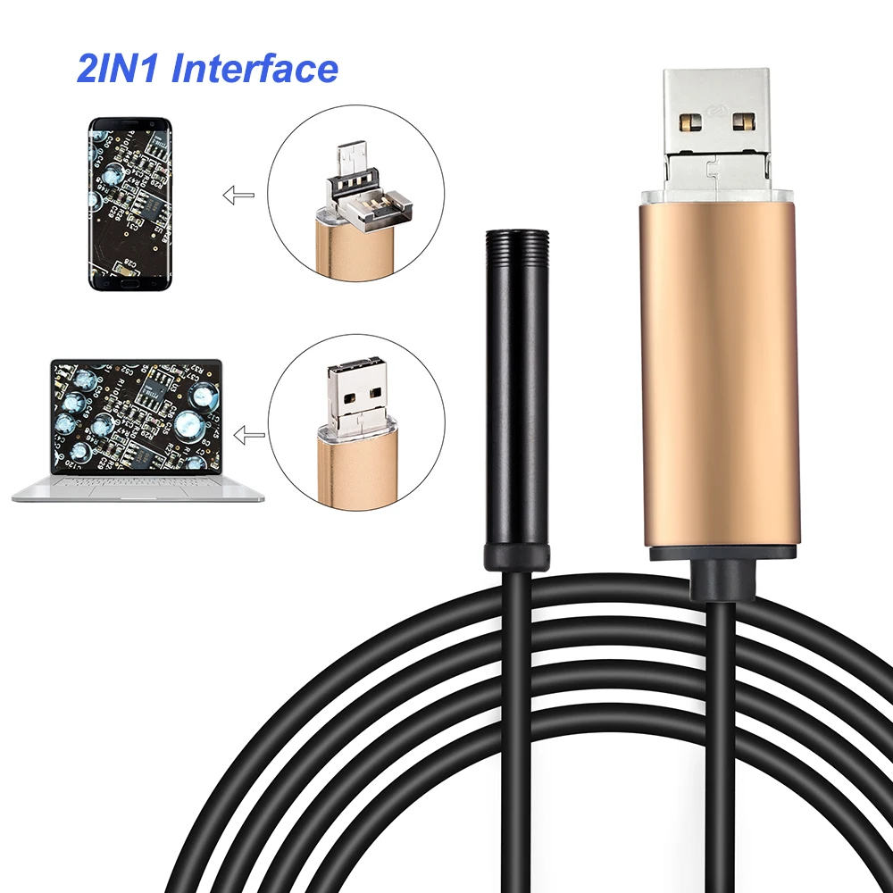 USB эндоскоп с объективом 7 мм 2 м 6 светодиодов|camera 2m|cameras cameracamera smart |
