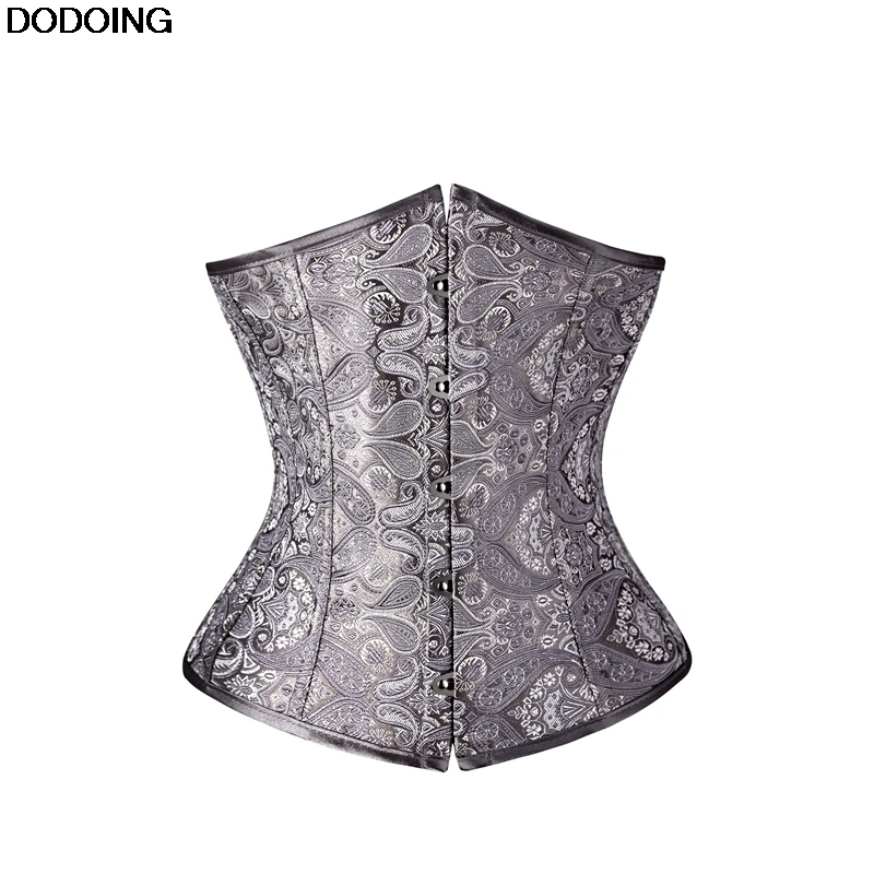 Waist Shaping Underbust Corset High Quality Shapewear Female Intimates Body Slim Jacquard Black Grey Silver Corset Europe Style