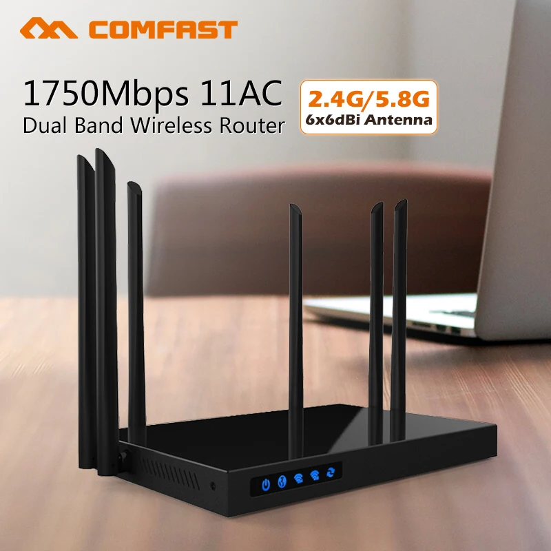

Enterprise Comfast 802.11AC Dual Band 2.4G&5G Gigabit WiFi Router Support 168 Users 6 remove Antenna / PA 4 Port openwrt ddwrt