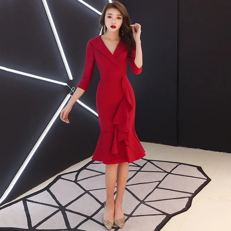 Платье для девочек Свадебная вечеринка Один шаль на плечи платье Ruched Robe Короткие вечерние платья сексуальные банкетные Vestido платья для подружек невесты TS1046