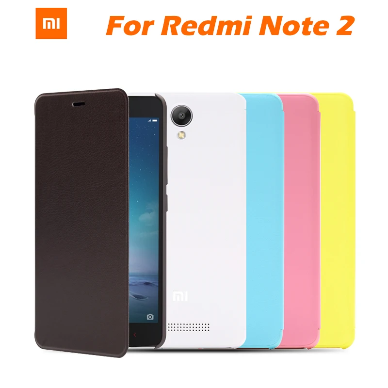  In stock 100% original xiaomi redmi note 2 protector case flip sabic matte leather cover  for redmi note 2  5.5  free Shipping 