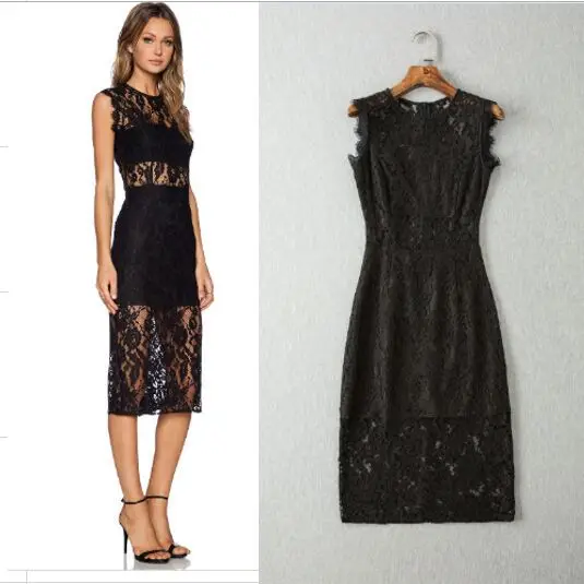 topshop black lace dress