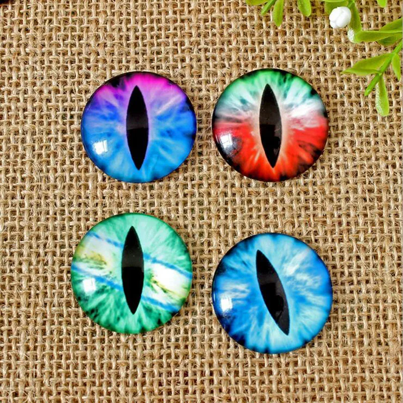 50Pcs 8mm-35mm Round Glass Cabochon Eye Image Mix Shape Glass Cabochons Jewelry Findigns Jewelry Findings