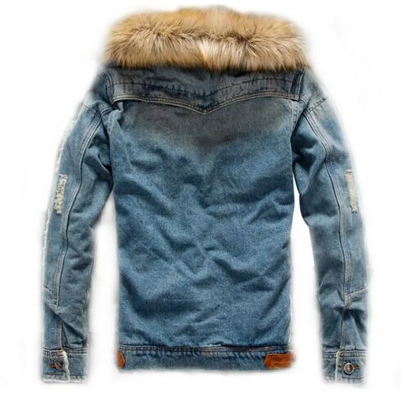 mens denim jacket with fleece collar