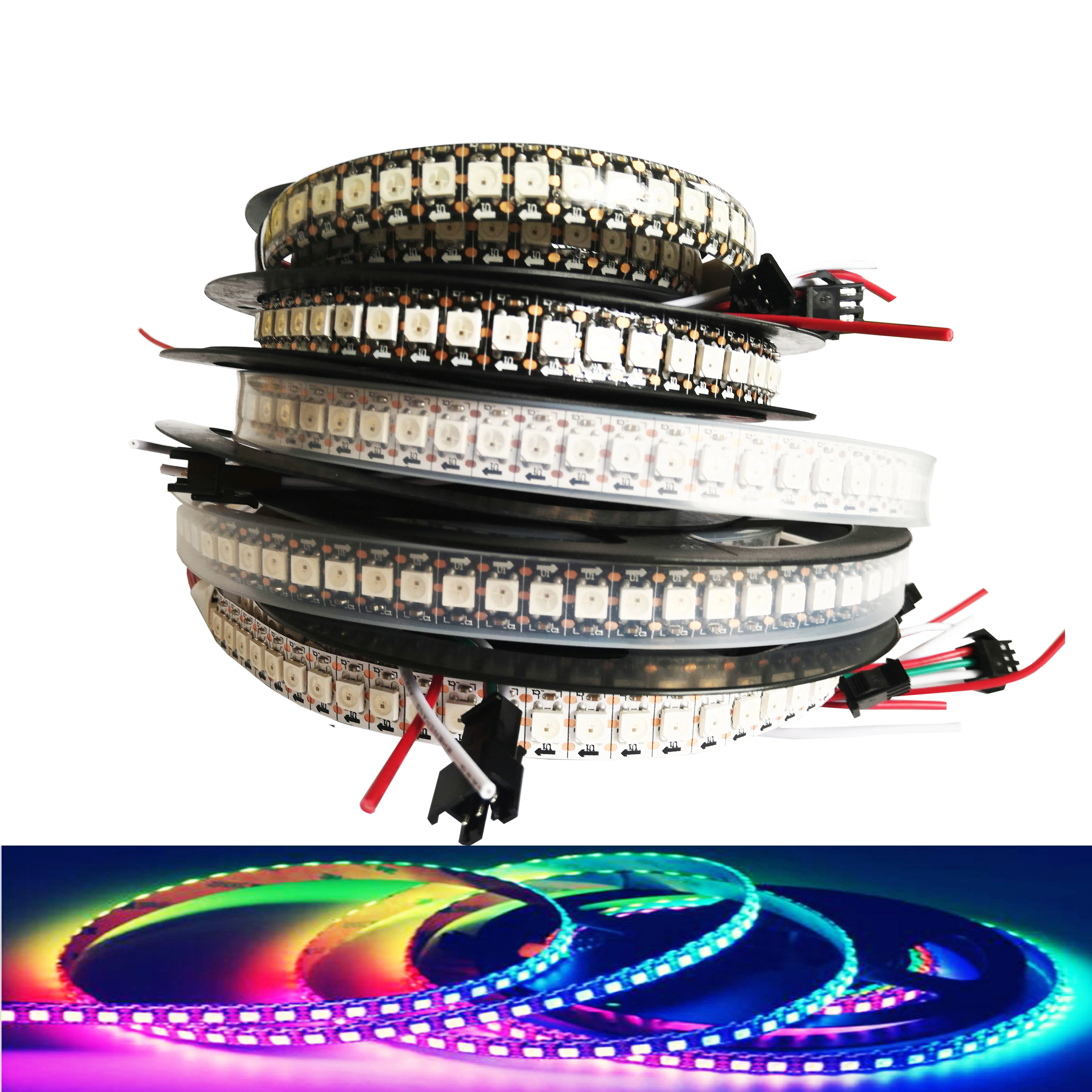 WS2812 WS2812B Адресуемая RGB Светодиодная лента водонепроницаемая 1 м 144